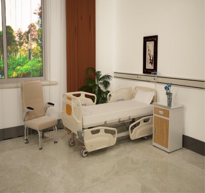 Cama médica de tres funciones